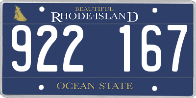 RI license plate 922167