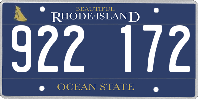 RI license plate 922172