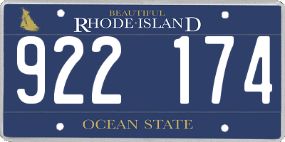 RI license plate 922174