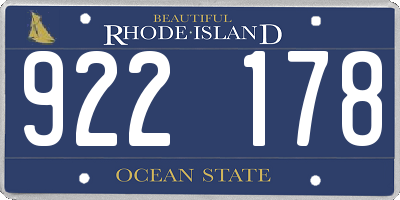 RI license plate 922178