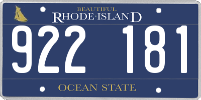 RI license plate 922181