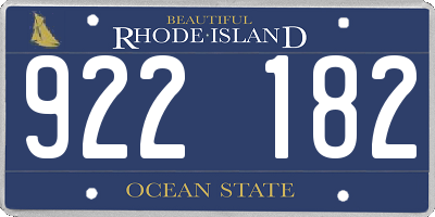 RI license plate 922182