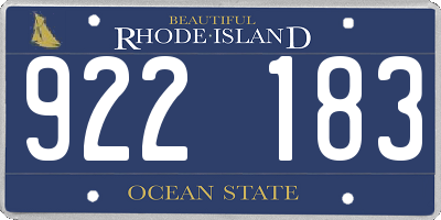 RI license plate 922183
