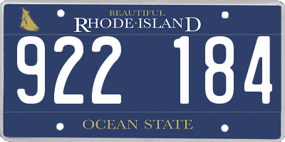 RI license plate 922184