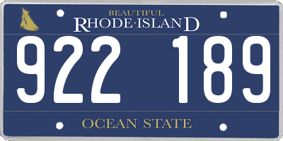 RI license plate 922189