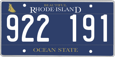 RI license plate 922191