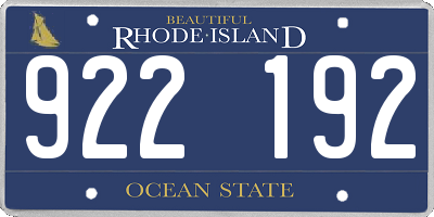 RI license plate 922192