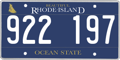 RI license plate 922197
