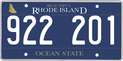 RI license plate 922201