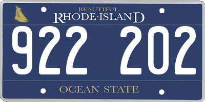 RI license plate 922202