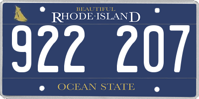 RI license plate 922207