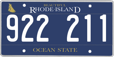 RI license plate 922211