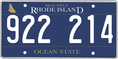 RI license plate 922214