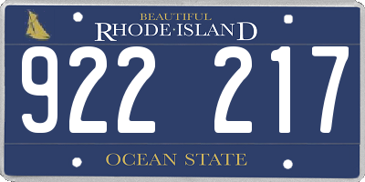 RI license plate 922217