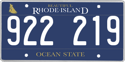 RI license plate 922219