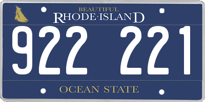 RI license plate 922221