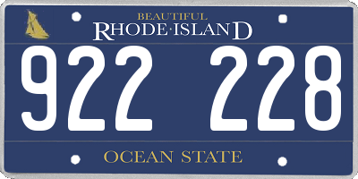 RI license plate 922228