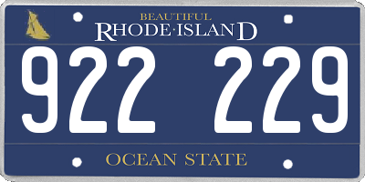 RI license plate 922229