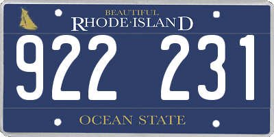 RI license plate 922231