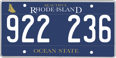 RI license plate 922236