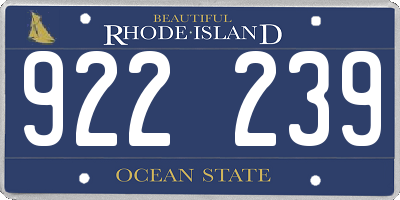 RI license plate 922239