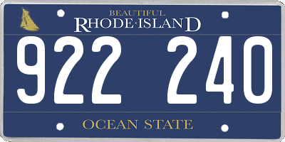 RI license plate 922240
