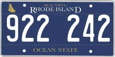 RI license plate 922242