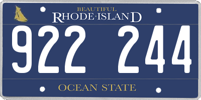 RI license plate 922244