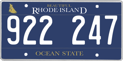 RI license plate 922247