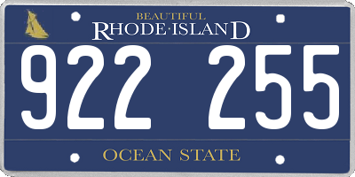RI license plate 922255