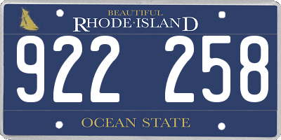 RI license plate 922258