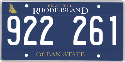 RI license plate 922261
