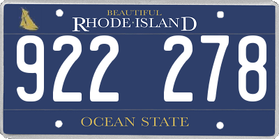 RI license plate 922278
