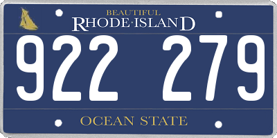 RI license plate 922279