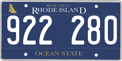 RI license plate 922280