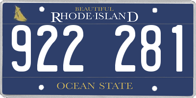 RI license plate 922281