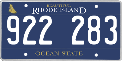 RI license plate 922283