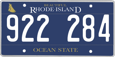 RI license plate 922284