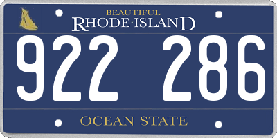 RI license plate 922286