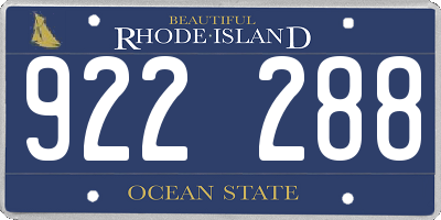 RI license plate 922288