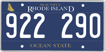 RI license plate 922290