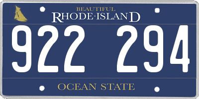 RI license plate 922294