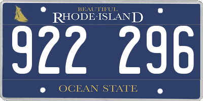 RI license plate 922296