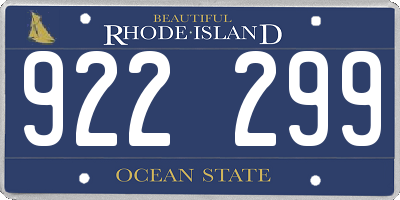 RI license plate 922299