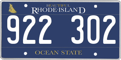 RI license plate 922302