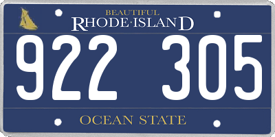 RI license plate 922305