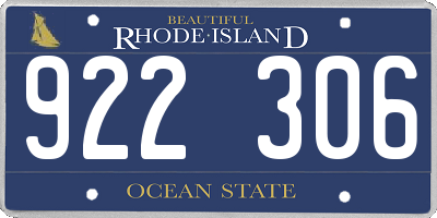 RI license plate 922306