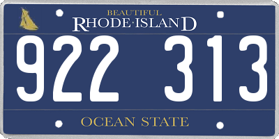 RI license plate 922313