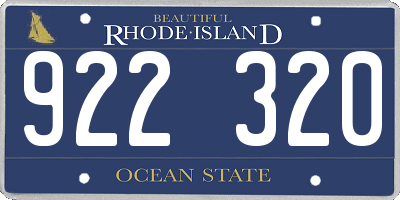 RI license plate 922320