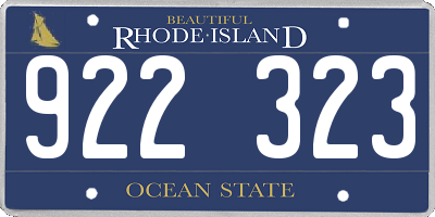 RI license plate 922323